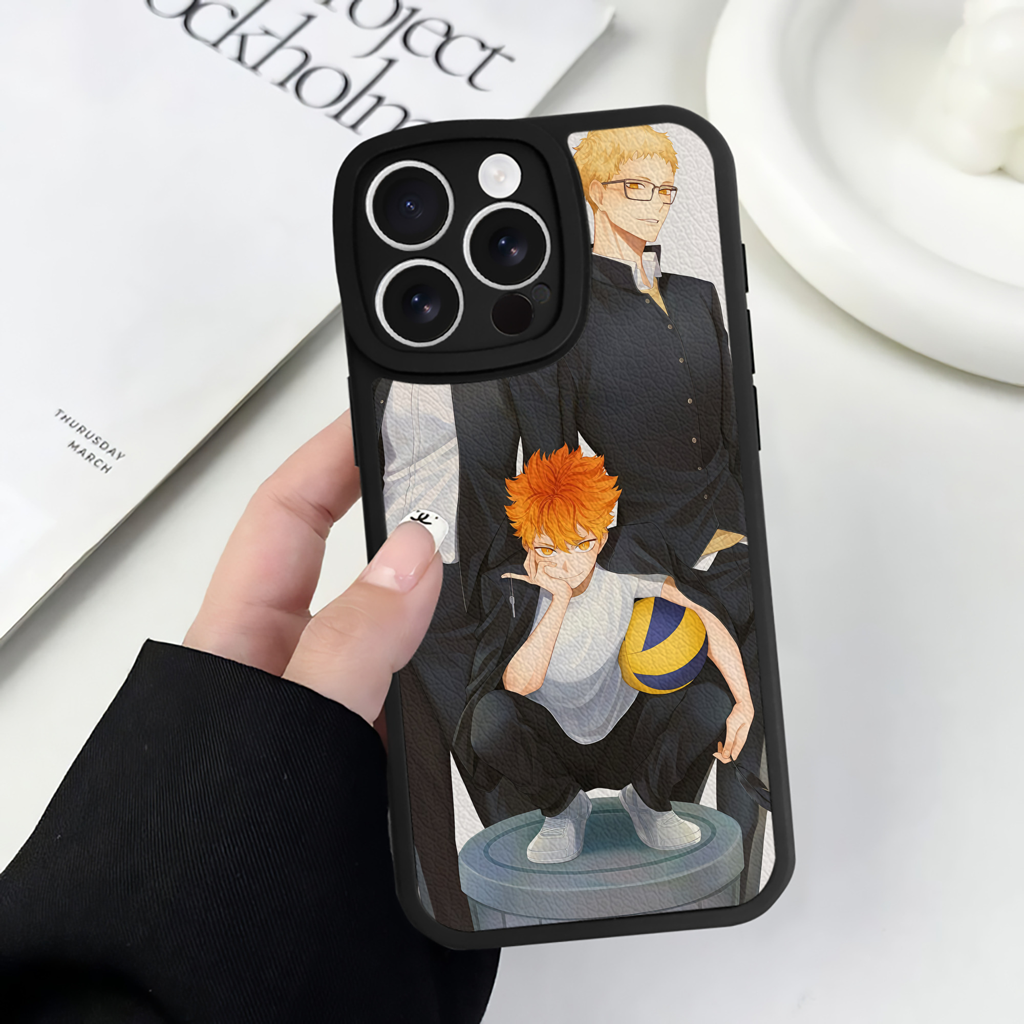 （画像用） ハイキュー!! Haikyu!! 【iPhone 16シリーズ対応】シリコンスマホケース（レザー調） 材質：シリコン